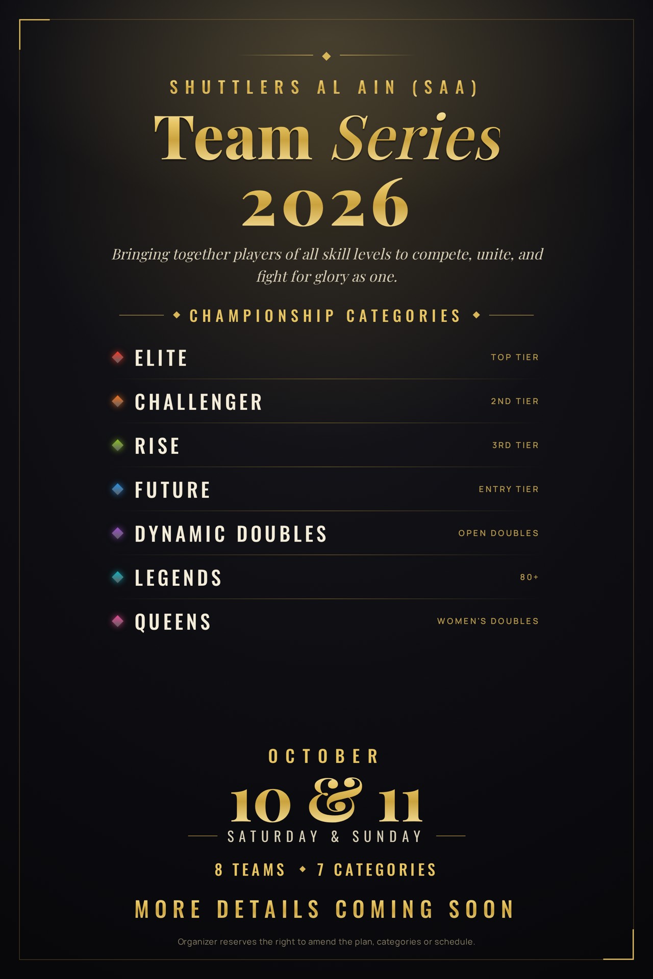 SAA - Summer Tournament - JUN2026 poster